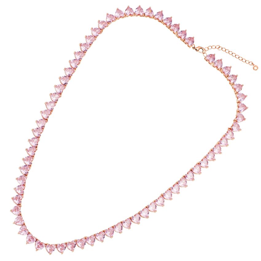 Ottaviani - collana placcata oro rosa con zirconi