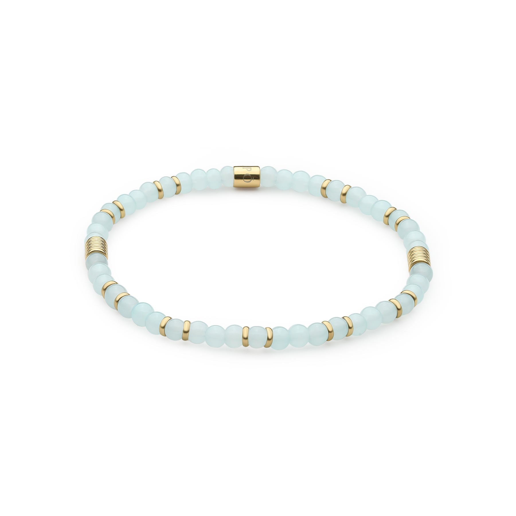 S'agapò - Bracciale elastico Madera con sfere in vetro bianco