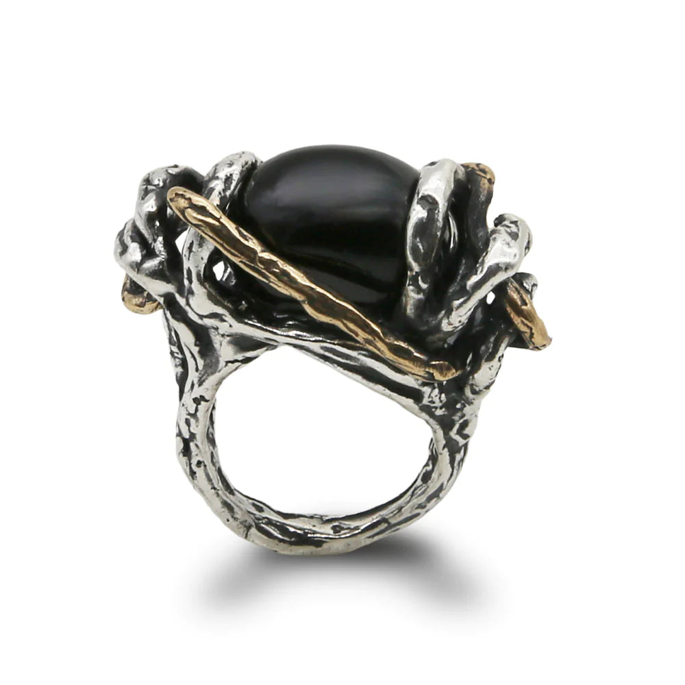 Anello Dinamo argento 925 e bronzo con pietra semipreziosa - AR184