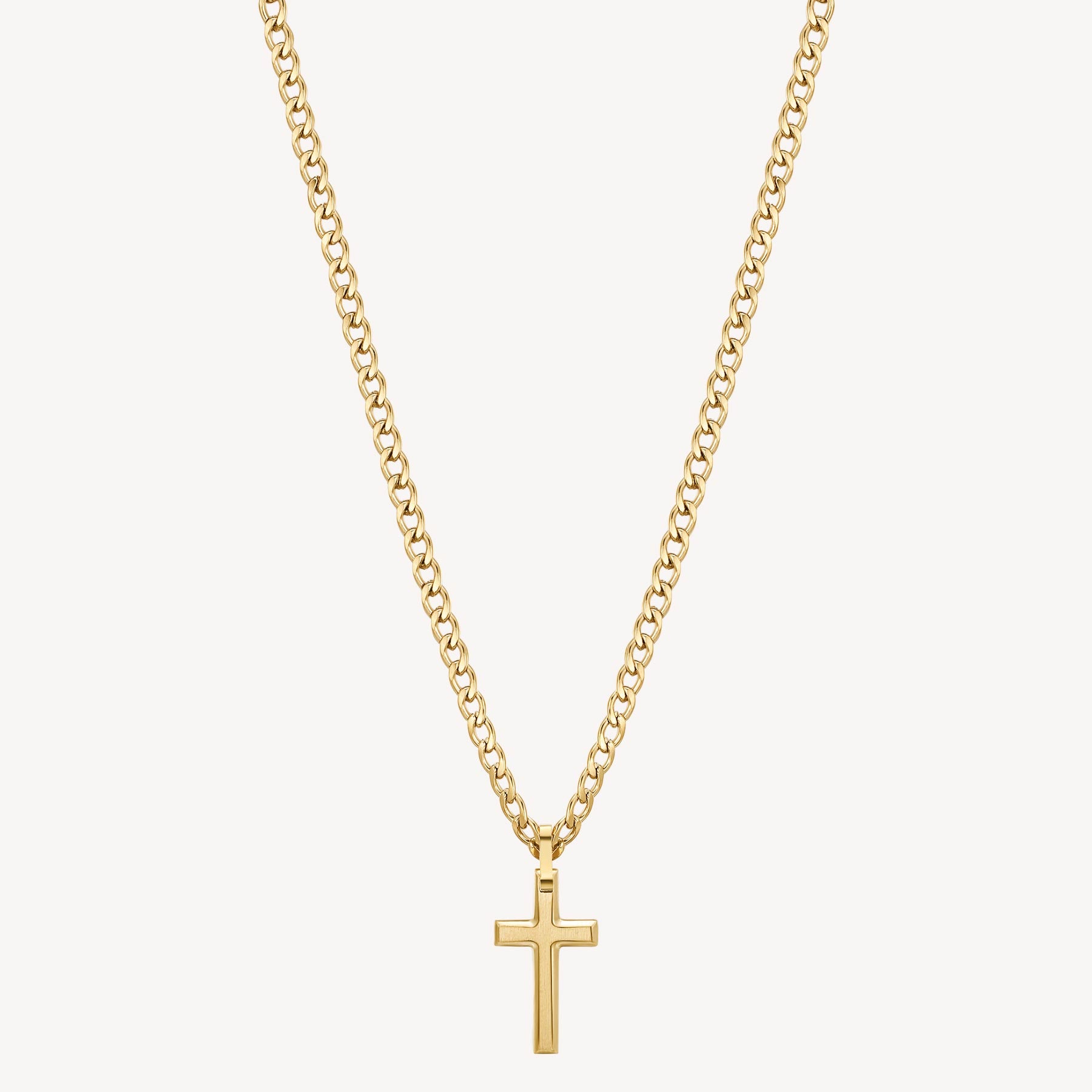 COLLANA UOMO INK CROCE COLOR ORO - BROSWAY