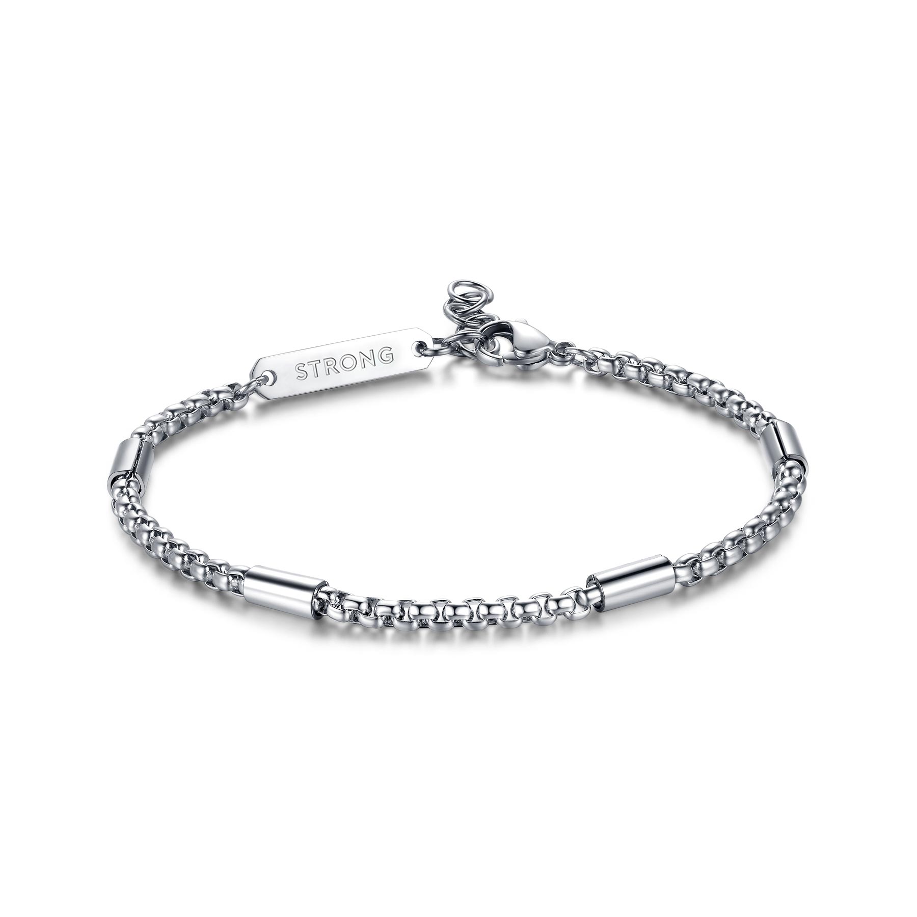 S'Agapò - Bracciale RIPPLE in acciaio con catena veneziana