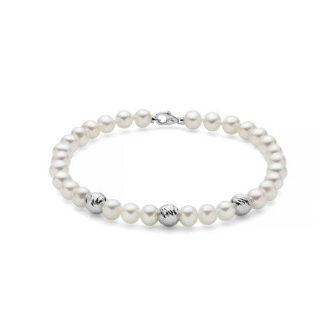 Miluna Bracciale Miluna Oro Bianco 9kt E Filo Di Perle PBR3513BX