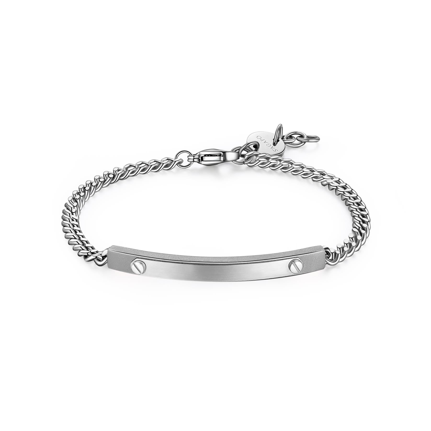 S'Agapò - Bracciale PROUD in acciaio, catena grumetta