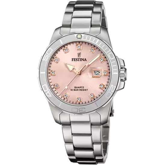 OROLOGIO FESTINA BOYFRIEND COLLECTION F20503/2 CON CINTURINO IN ACCIAIO ROSA, DONNA.