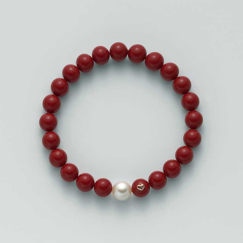 BRACCIALE MILUNA - CORALLO ROSSO 8mm