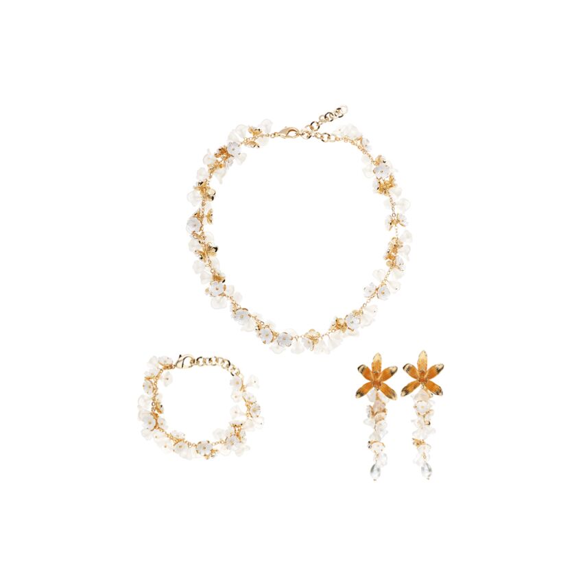 Ottaviani - Bracciale dorato con fiori di vetro resina