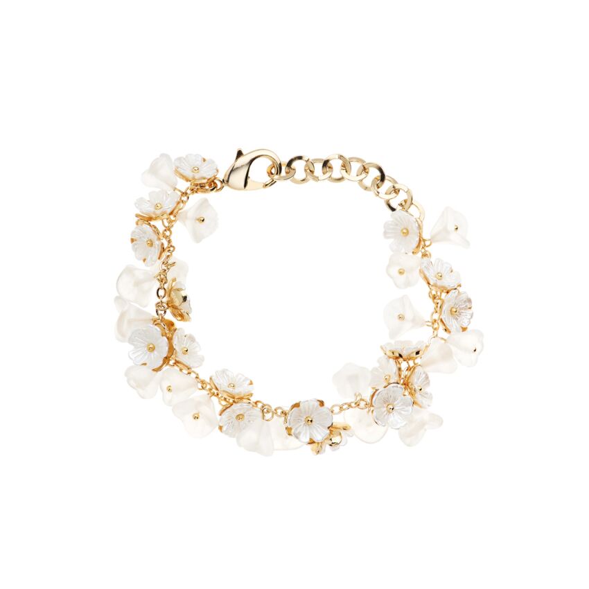 Ottaviani - Bracciale dorato con fiori di vetro resina