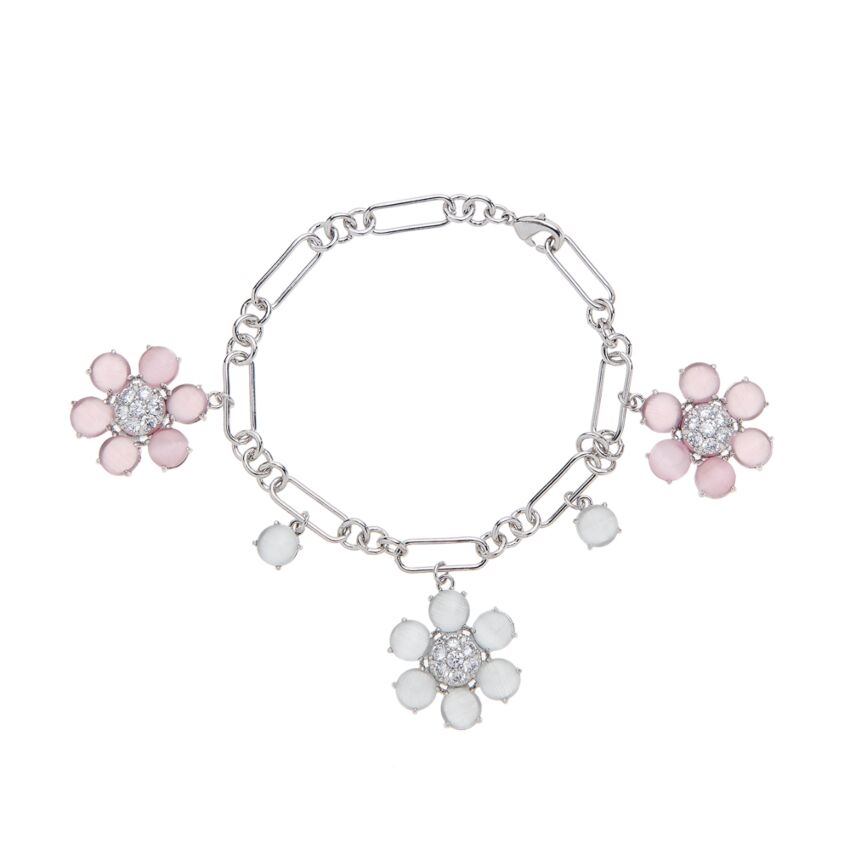Ottaviani - Bracciale rodiato con cubic zirconia e resina