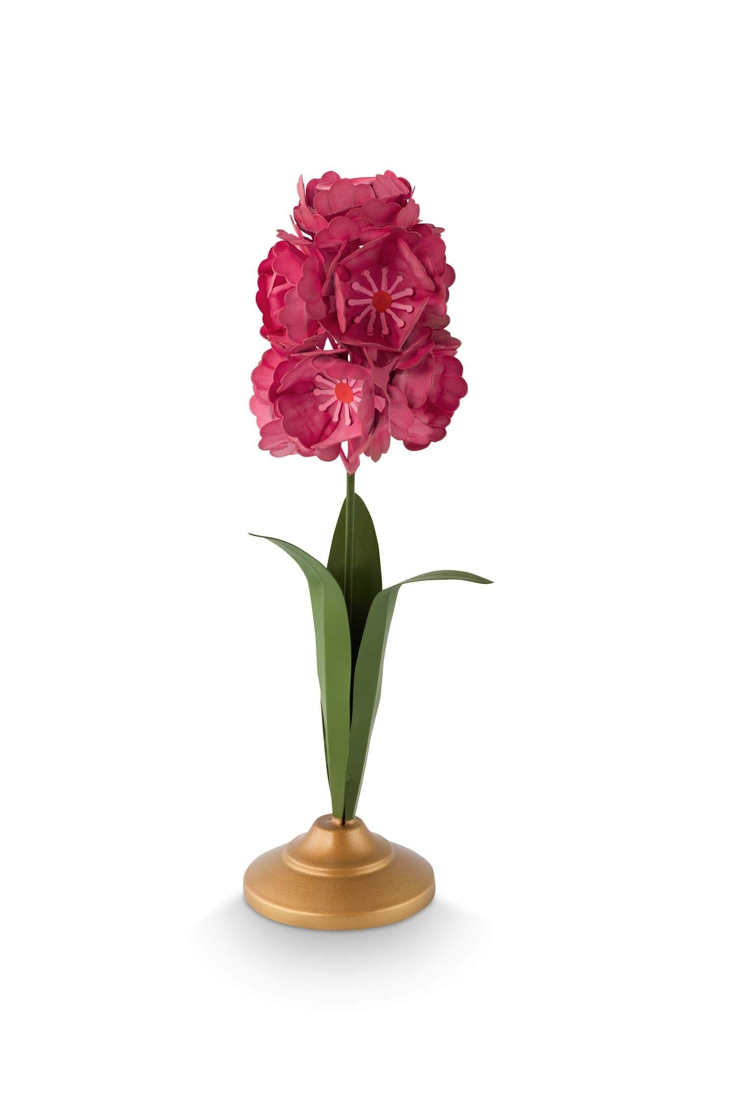 CANDLE HOLDER METAL FLOWER PINK 31.5CM