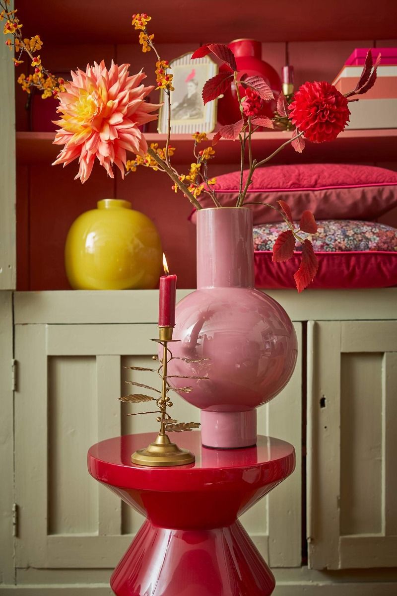 VASE METAL MEDIUM PINK 24X40CM