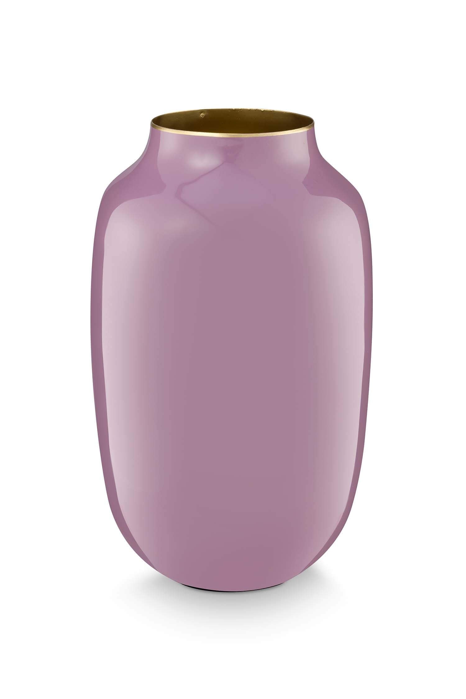 VASE METAL OVAL LILAC 30CM