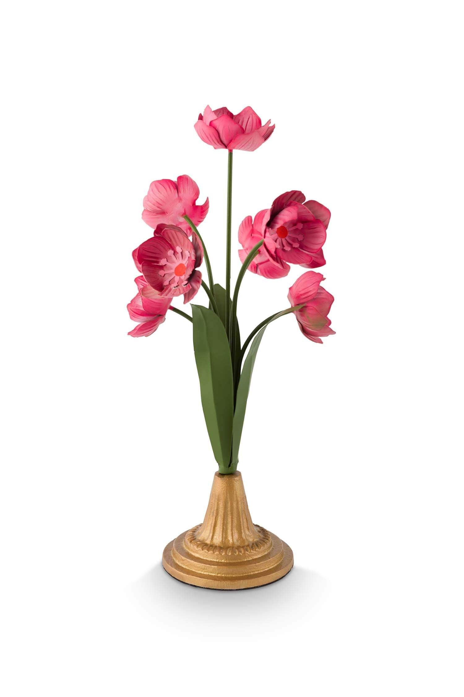 DECO FLOWER METAL PINK 36CM