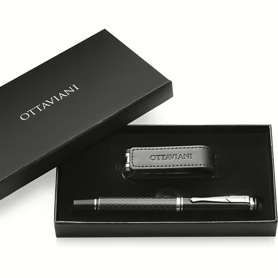 SET PENNA ROLLER CON CRISTALLI E CHIAVETTA USB