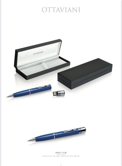 PENNA BIRO BLU CON CHIAVETTA USB 16GB
