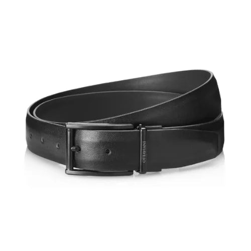 CINTURA IN VERA PELLE  CON FIBIA NERA