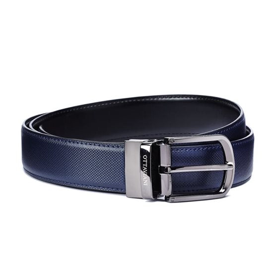 CINTURA IN VERA PELLE BLU
