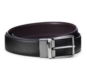 CINTURA IN VERA PELLE REVERSIBILE MARRONE/NERA