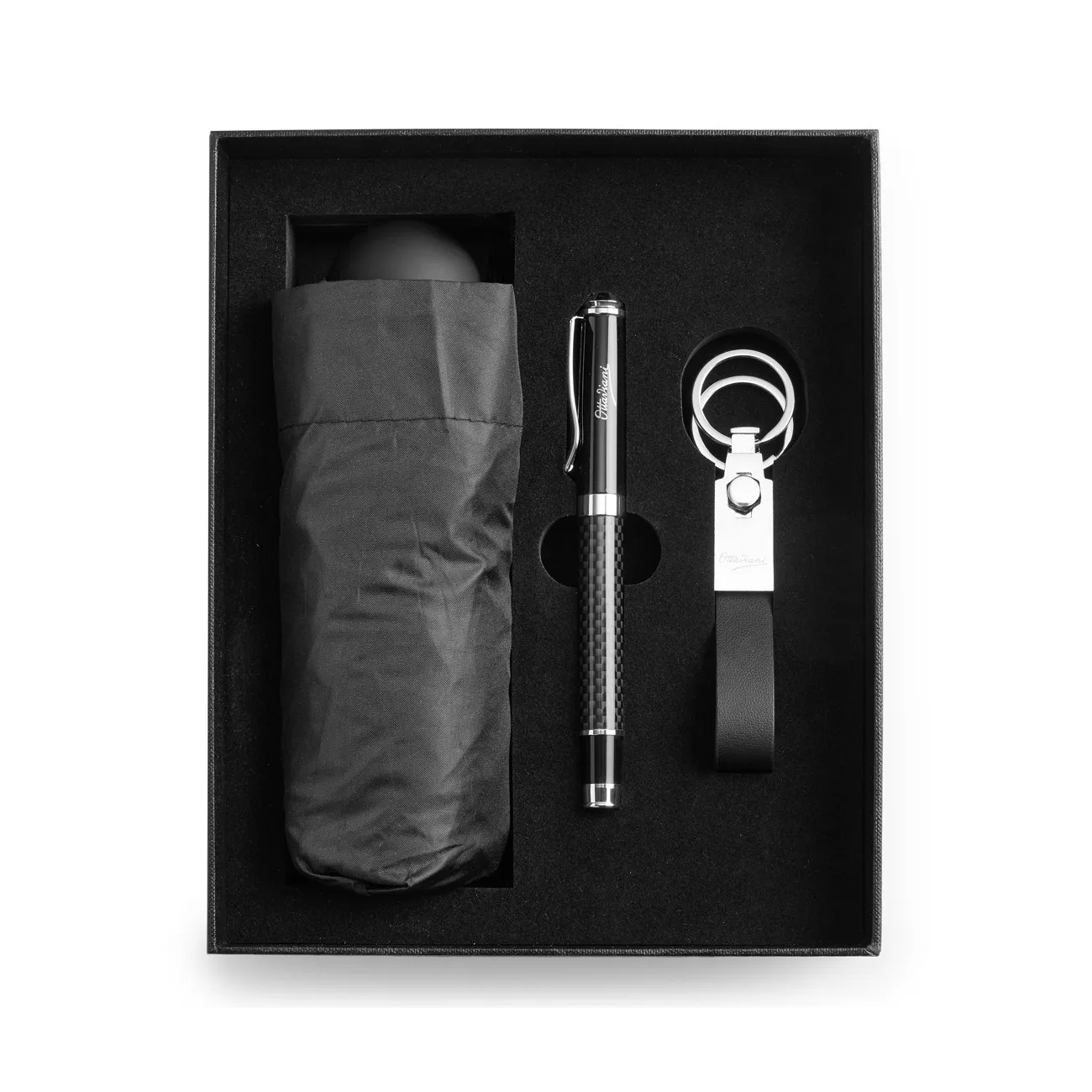 SET CON PENNA, PORTACHIAVI E OMBRELLINO C/CUSTODIA