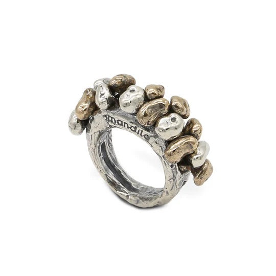 Anello Sassi argento 925 e bronzo - AR141 Mandile
