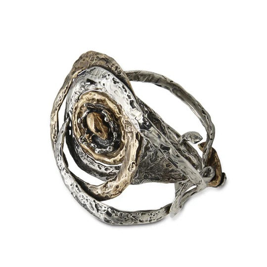 Bracciale rigido Sasso nello stagno argento 925 e bronzo - BA152 Mandile
