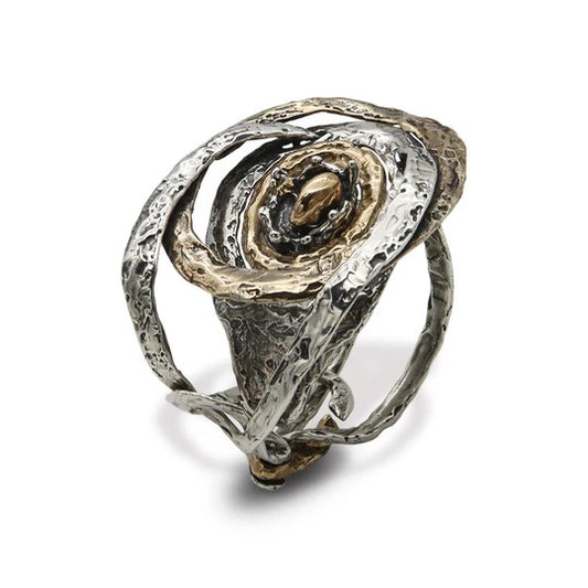 Bracciale rigido Sasso nello stagno argento 925 e bronzo - BA152 Mandile