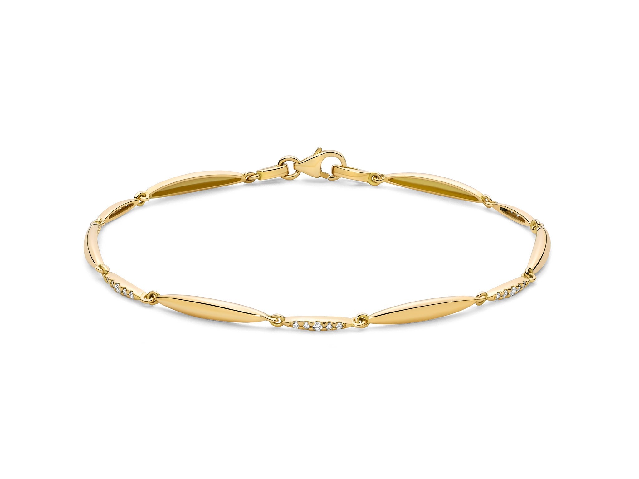 Bracciale modulare con diamanti in oro giallo - Miluna