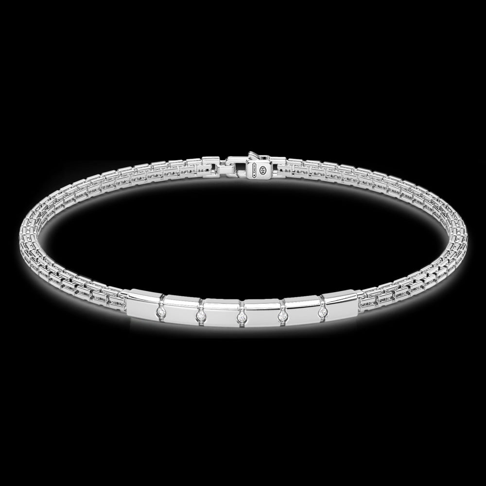 Bracciale argento 925 con zaffiri bianchi