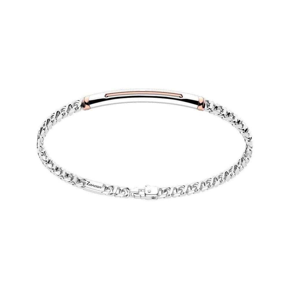 Bracciale argento 925 groumette con targa Zancan
