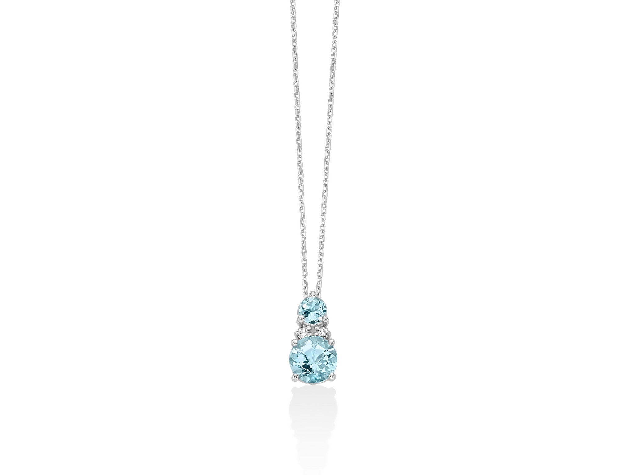 Collana con Gemma del Cielo e diamanti in oro bianco 375 Miluna