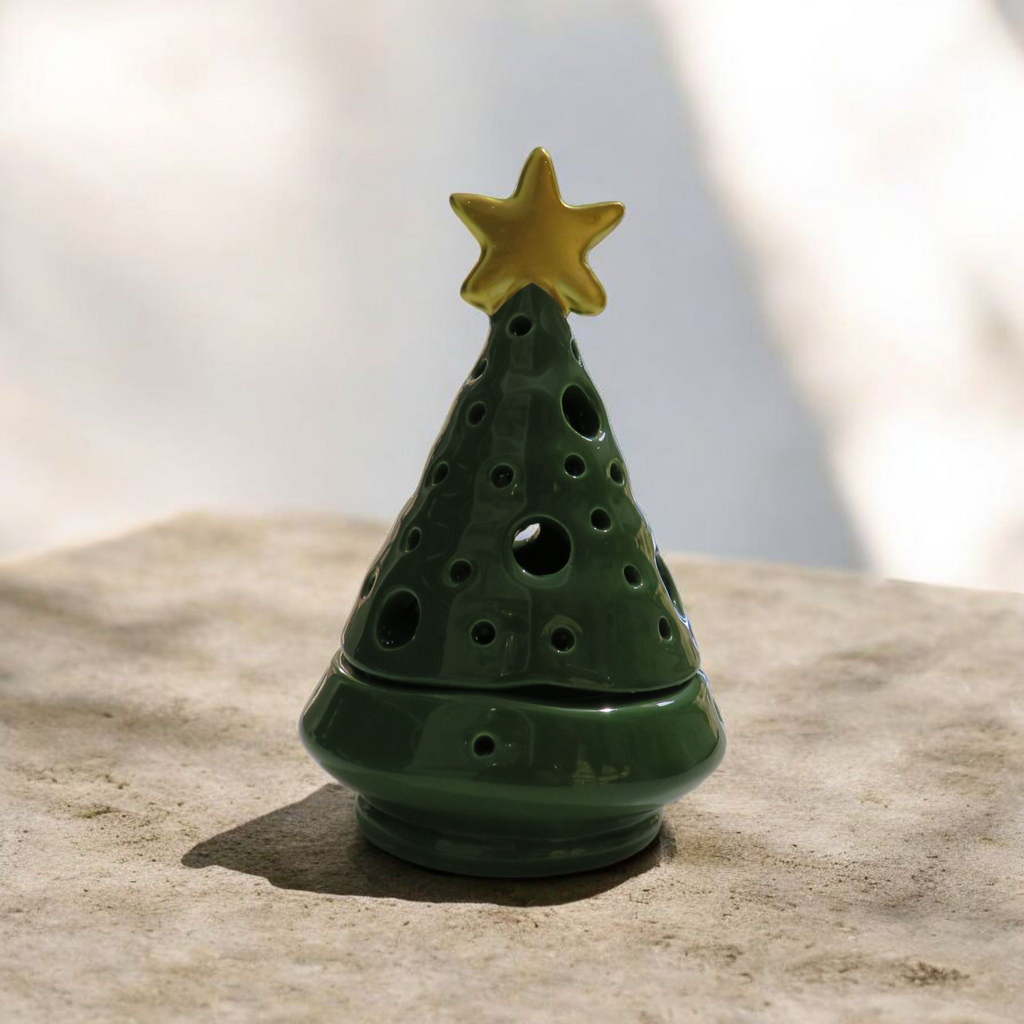 Poishome  Emozioni di Ceramica - Albero di Natale con stella dorata