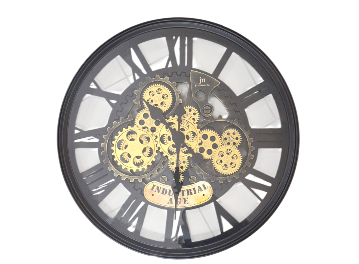 Lowell - orologio parete con ingranaggi nerp
