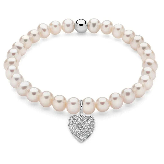 Miluna bracciale di perle con cuore