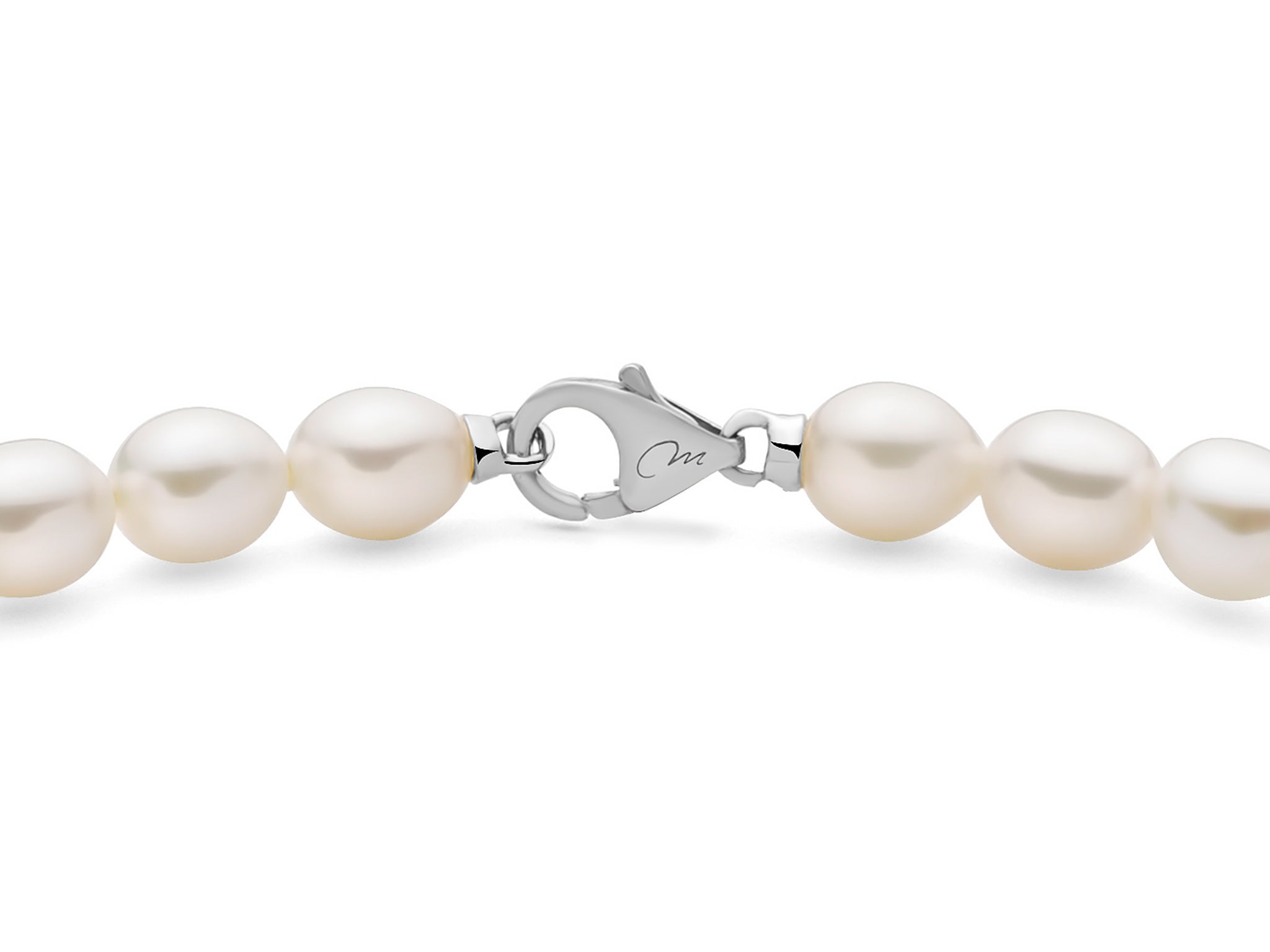 Collana Pepite di perle alternata da elementi diamantati in argento - Miluna