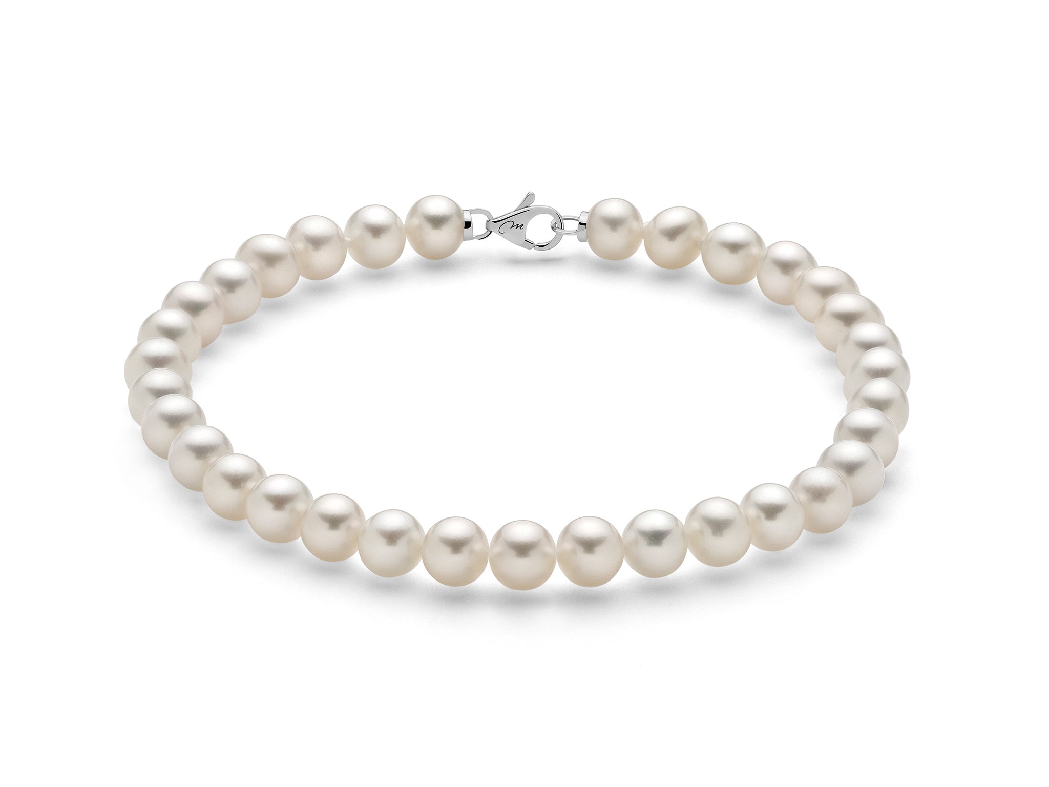 Bracciale di perle Oriente con chiusura in oro bianco - Miluna