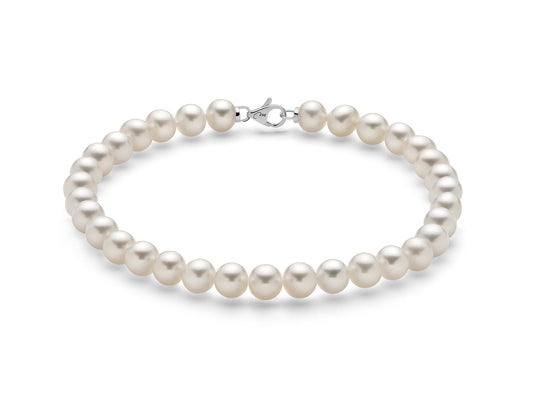 Bracciale di perle Oriente con chiusura in oro bianco Miluna