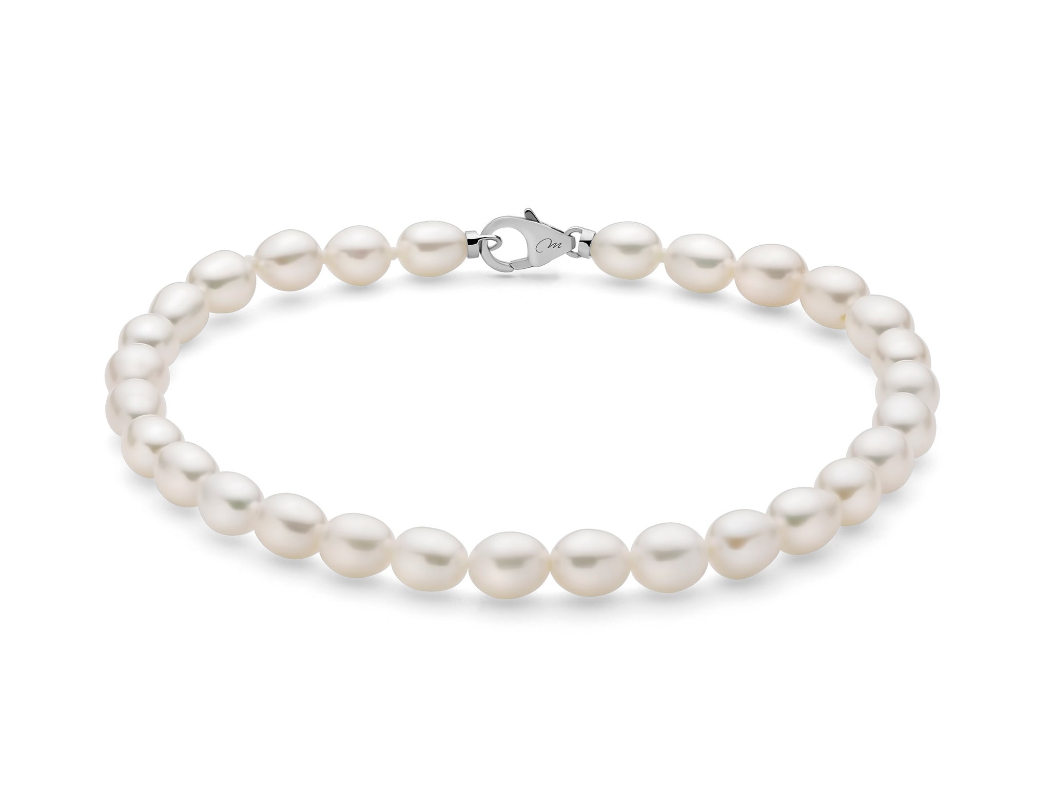 Bracciale Pepite di perle 5-5,5 mm con chiusura in argento - Miluna