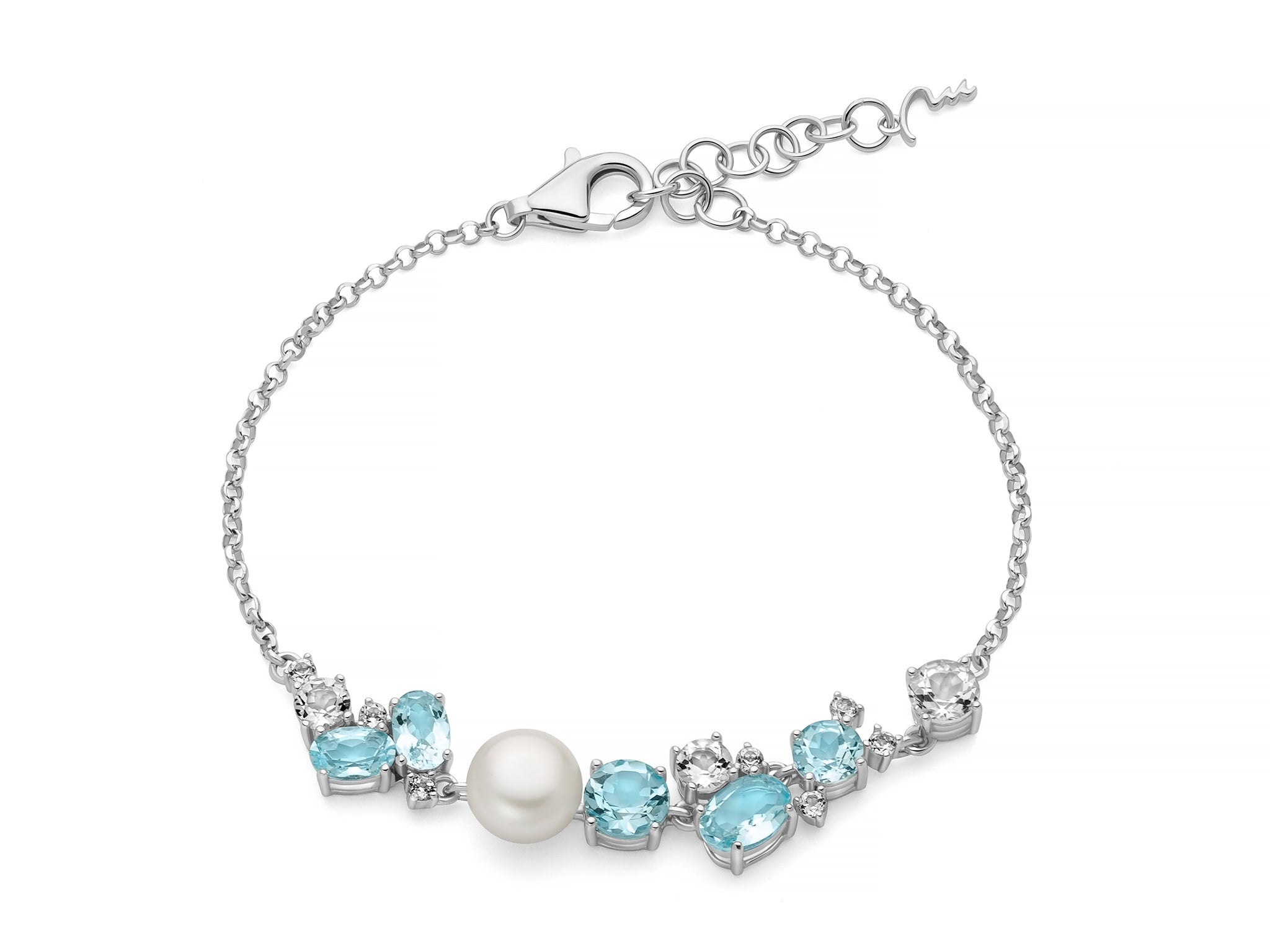 BRACCIALE CELESTIA CON PERLA ORIENTE E GEMME DEL CIELO