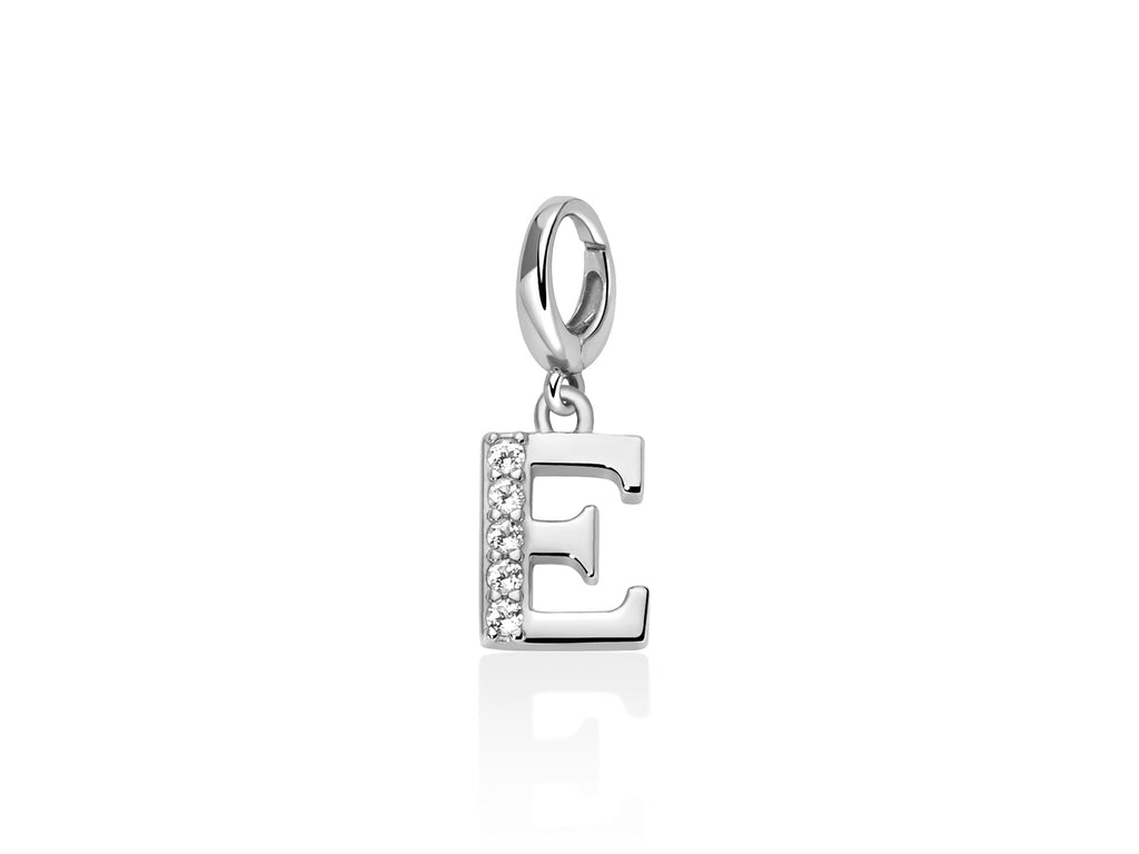 Charm pendente con topazi e argento lettera A - Miluna
