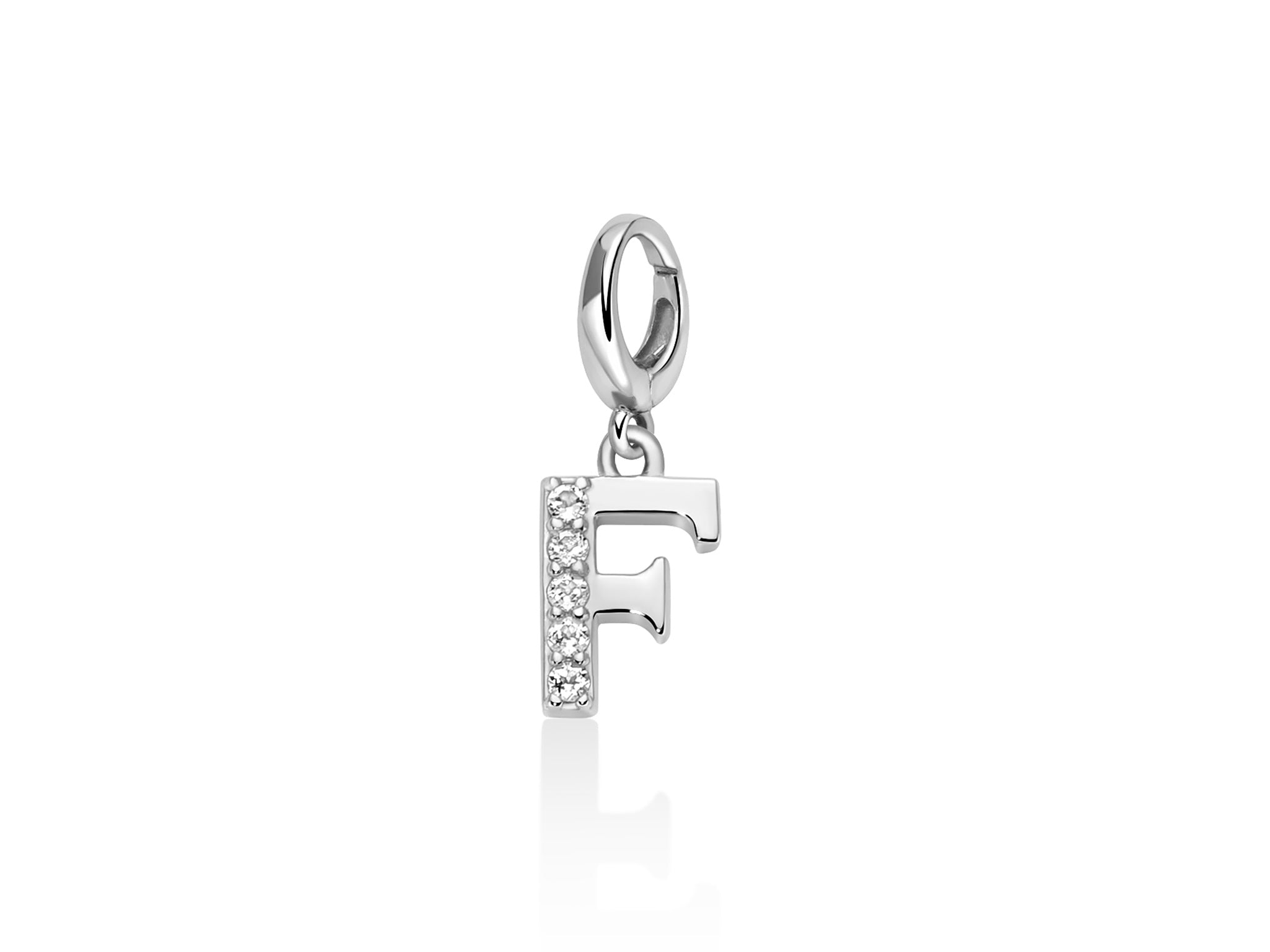 Charm pendente con topazi e argento lettera A - Miluna