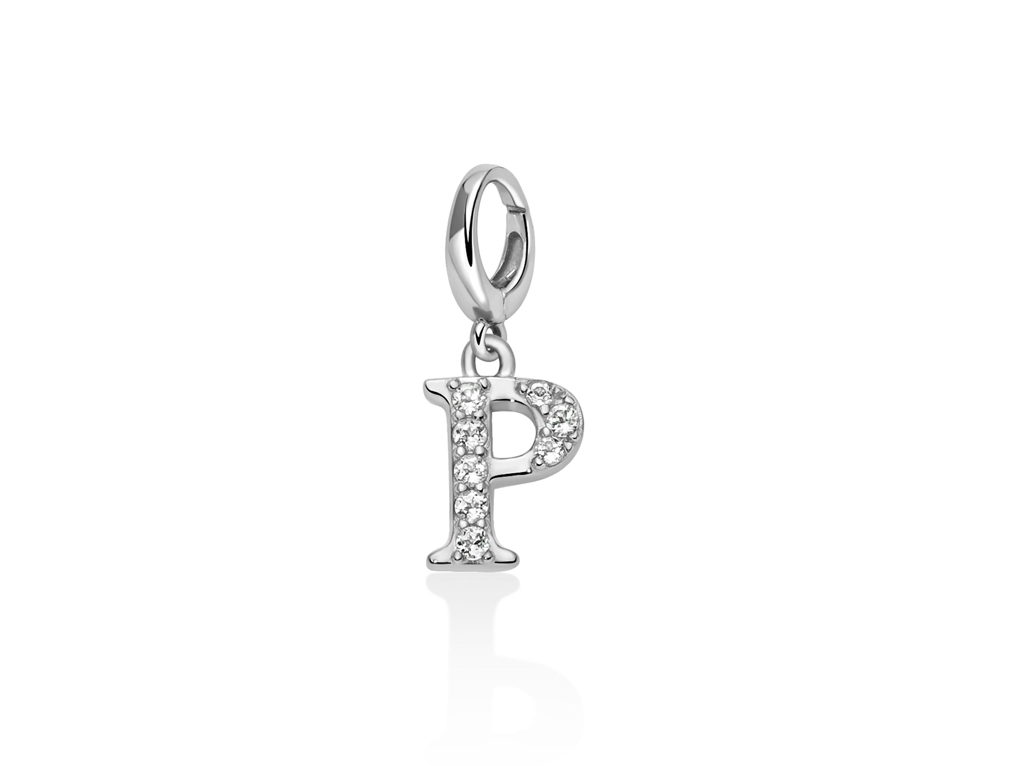 Charm pendente con topazi e argento lettera A - Miluna