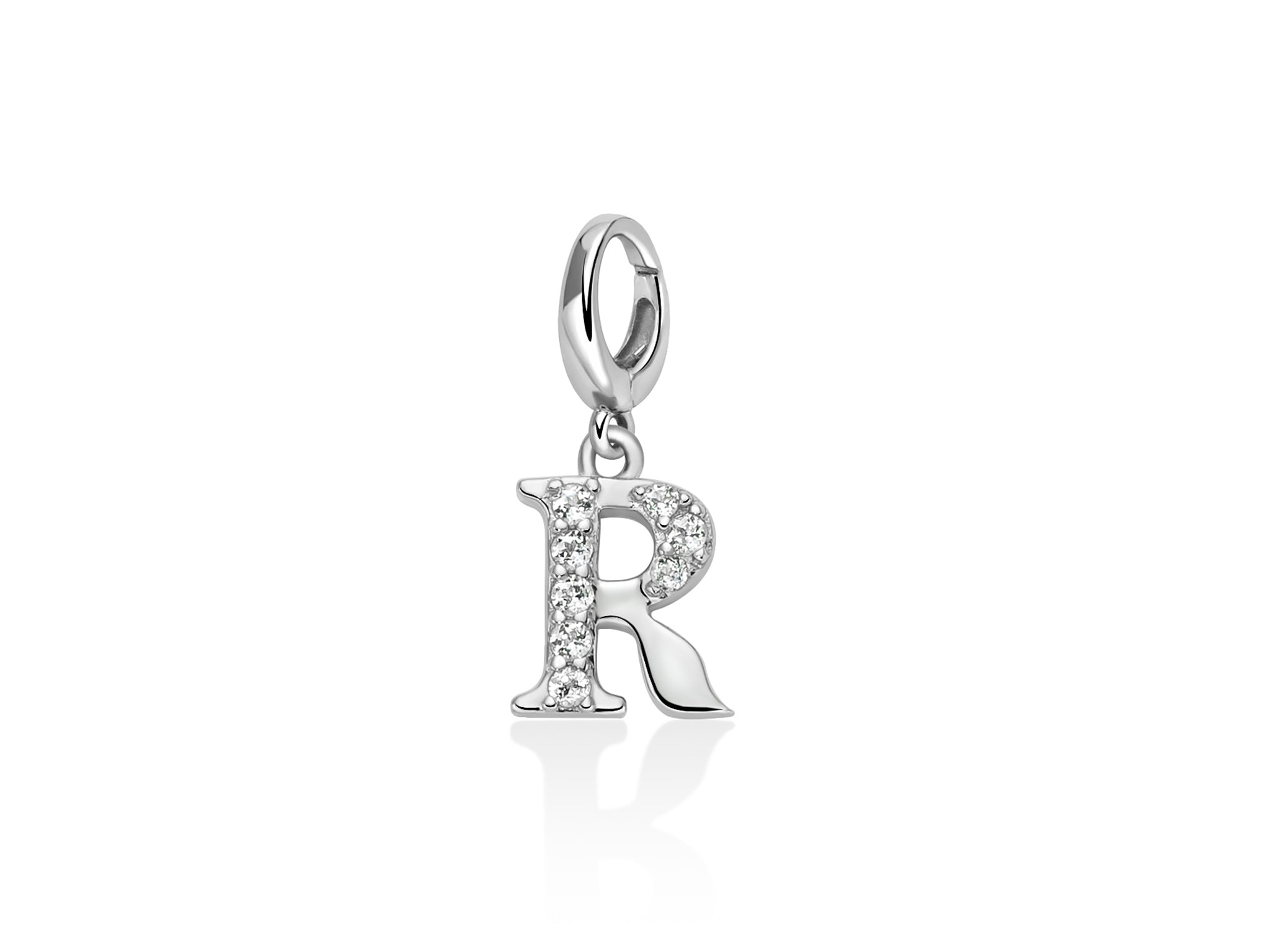 Charm pendente con topazi e argento lettera A - Miluna
