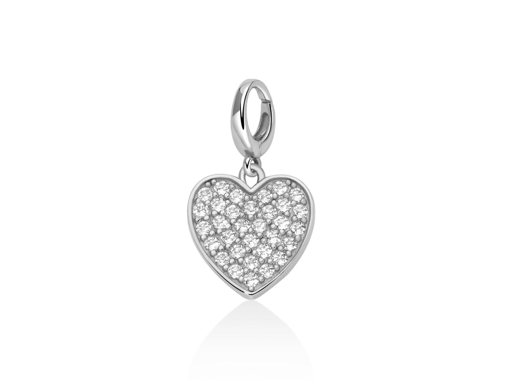 Charm pendente con topazi e argento cuore - Miluna