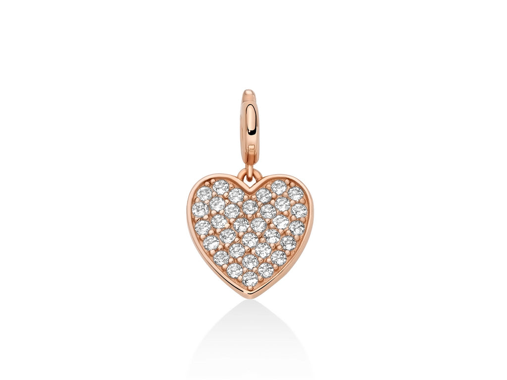 Charm pendente con topazi e argento cuore - Miluna