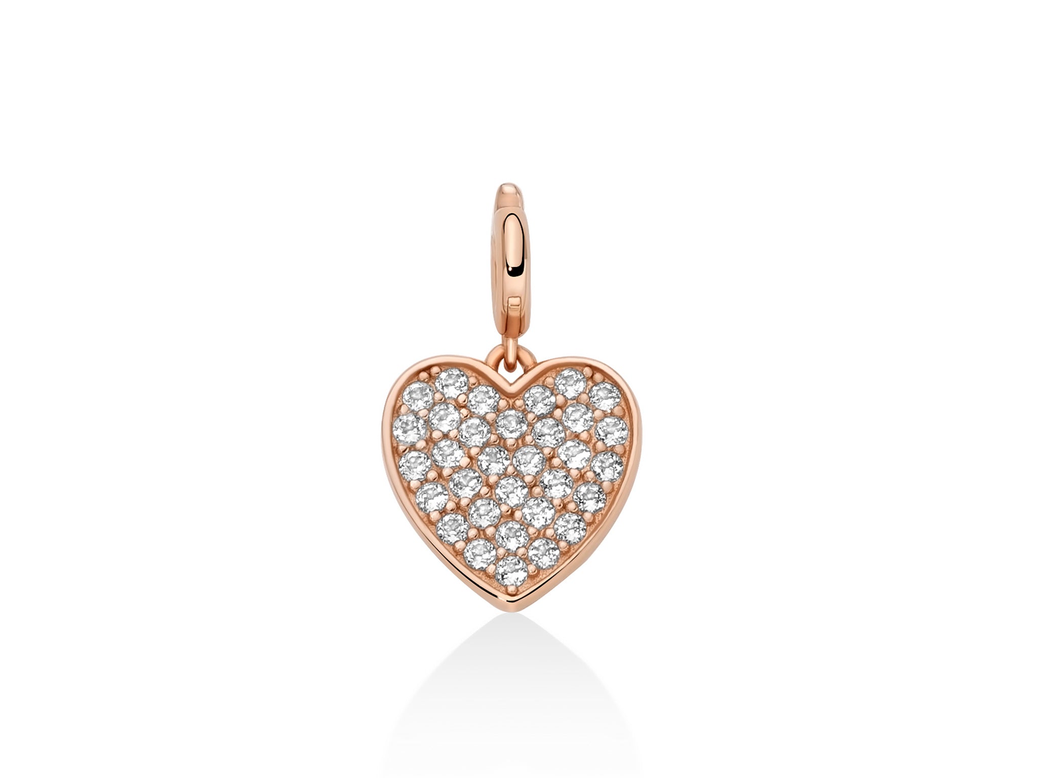 Charm pendente con topazi e argento cuore - Miluna