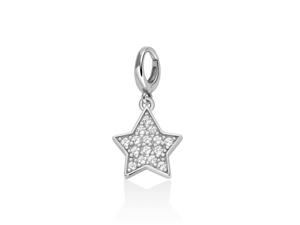 Charm pendente con topazi e argento stella - Miluna