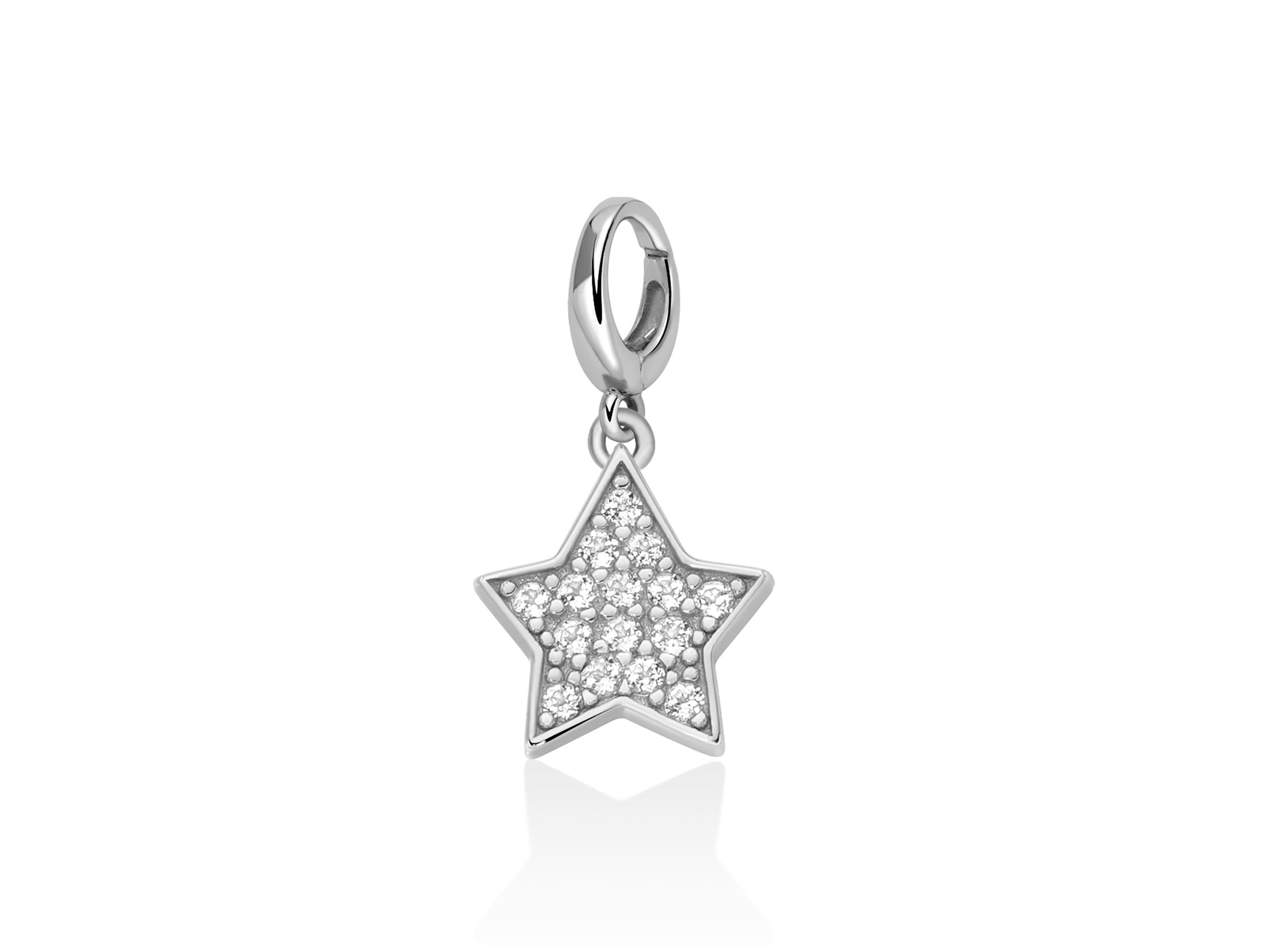 Charm pendente con topazi e argento stella - Miluna