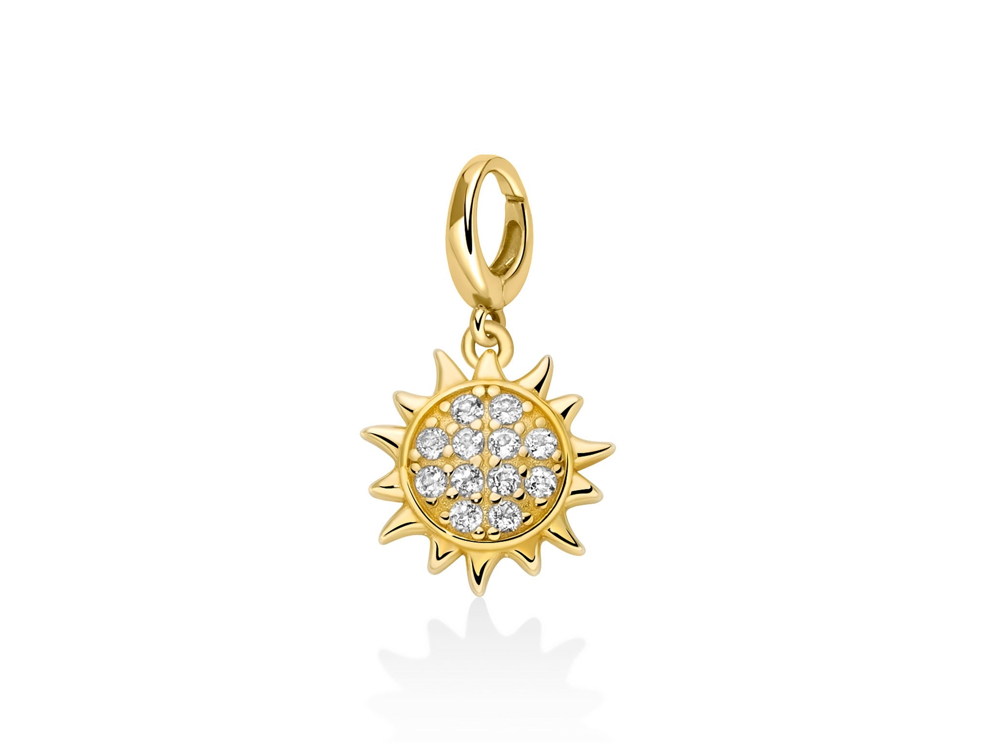 Charm pendente con topazi e argento dorato sole - Miluna