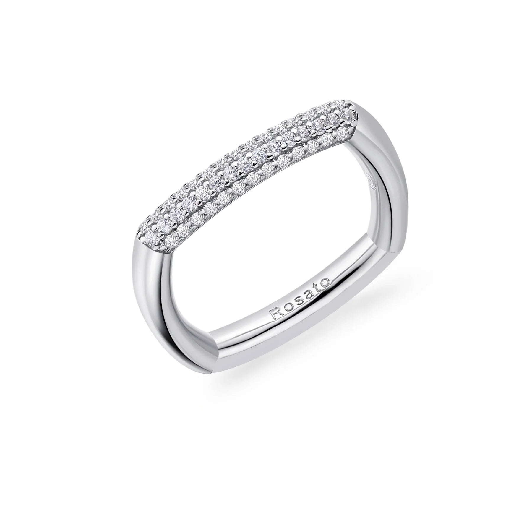 Anello quadrato bianca