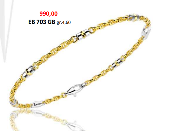 Bracciale uomo Zancan in oro giallo e oro bianco 18kt