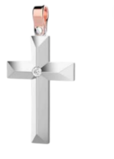 Pendente croce Zancan  in oro bianco 18kt